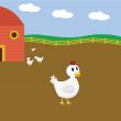 Cartoon chickens on farm