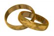Two gold wedding rings. the 3D  image.