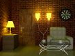 Interior of a living room. 3D image.