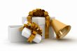 Gift set on a white background. 3D image.