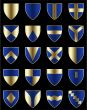 Golden blue shields
