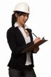 Business woman in hard hat