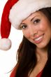 Woman wearing Santa hat