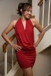 Woman in sexy red dress