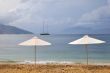 parasols and sailboat