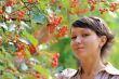 The girl near a mountain ash