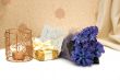 bouquet of flowers and candle