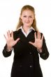 Business woman stop