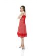 Happy woman in red