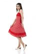 Happy woman in red