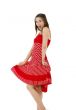 Happy woman in red