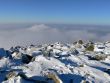 Sheregesh. At top of mountain over clouds.