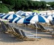 Umbrellas and sun beds