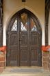 Entrance door in church