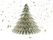 Christmas tree made by dollars with coin as snow