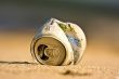 Trash can on the beach