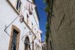 Foligno - Ancient buildings with pink flags