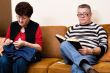 Elderly couple on the couch