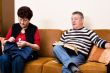Elderly couple on the couch