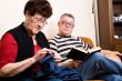 Elderly couple on the couch