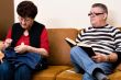 Elderly couple on the couch