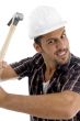 architect and his hammer with facial expressions