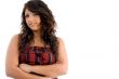 smiling beautiful woman with crossed arms