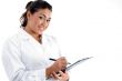 smiling doctor with writing board