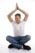 healthy guy in yoga position
