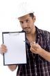 intelligent architect with note pad