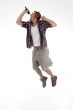 young singer singing a song in rock style