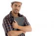 male posing with writing pad