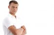 healthy male posing with copy space
