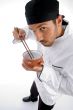 chef with chopsticks and bowl