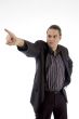 angry businessman pointing