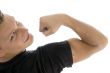 back pose of muscular hand of man