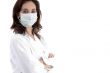 posing lady doctor with face mask