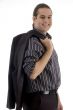 attorney holding his coat at back