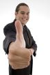 pleased businessman wishing goodluck