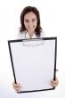 young doctor showing medical prescription