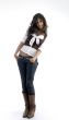 full body pose of smart young female
