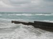 stormy ocean with dark clouds
