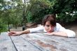 attractive woman with white shirt