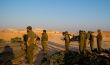 Israeli soldiers excersice in a desert