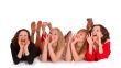 Four girls friends have fun