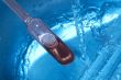 water drops and chemistry glass in laboratory