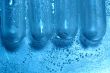 water drops and chemistry glass in laboratory