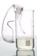 chemical glasses on flask, filled with liquidss