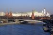 Road bridge and Kremlin in Moscow