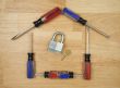 House Shaped by Screwdrivers with Lock and Key